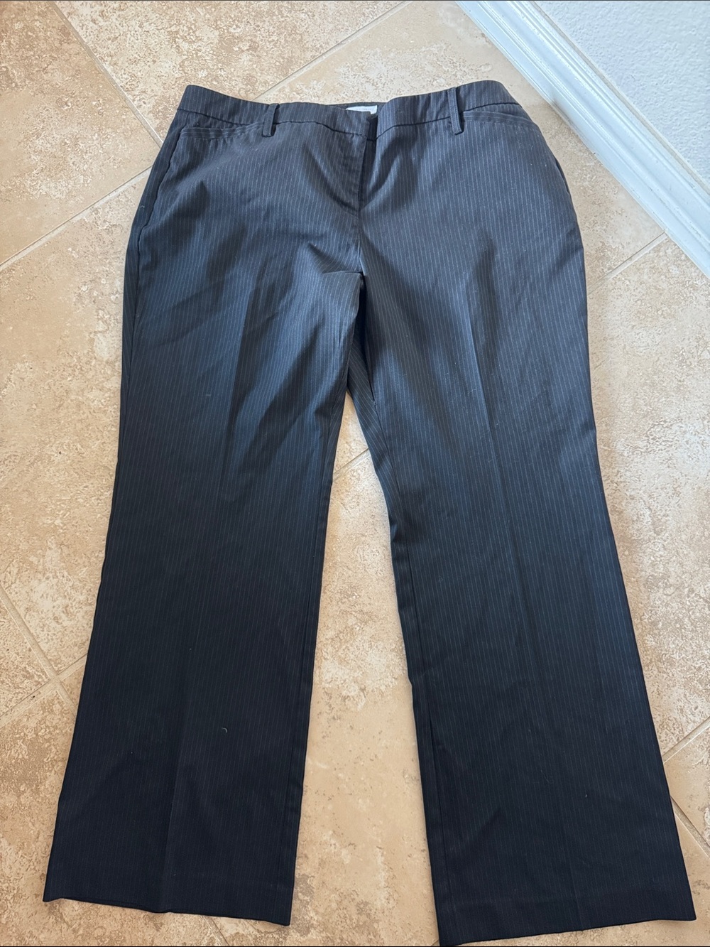 New York & Company Black Pinstripe Dress Pants
